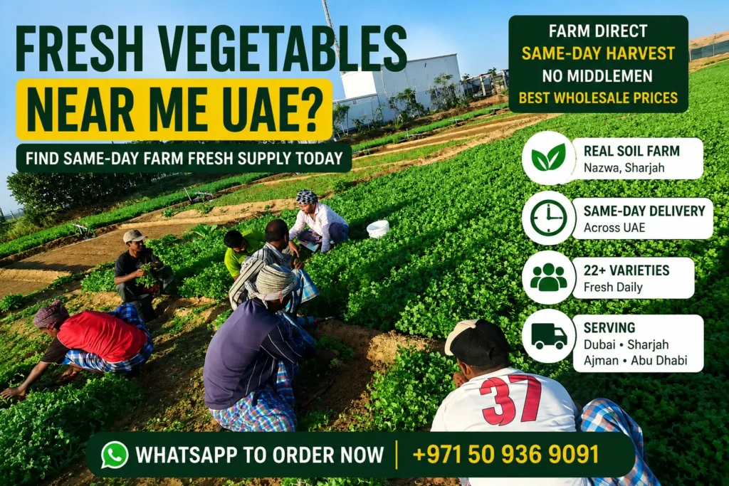 Fresh Vegetables Near Me UAE – Nazwa Farm Dubai Supply