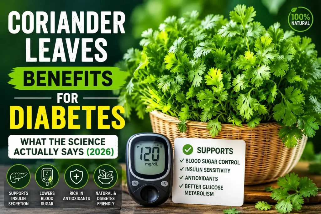 Fresh coriander leaves benefits for diabetes and blood sugar management in UAE