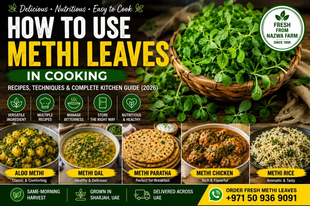 How to use fresh methi leaves in cooking with recipes and kitchen tips